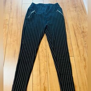 Streetwear Society Black Pinstripe Slim Pant Leggings
